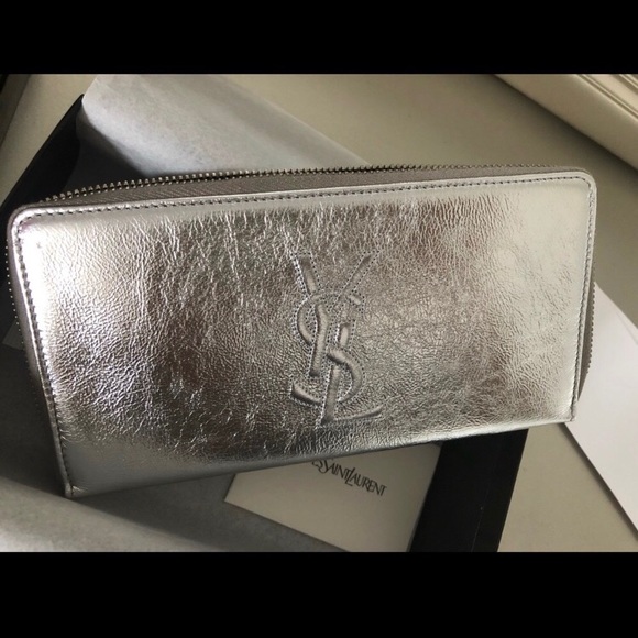 Brand new! Authentic YSL silver wallet - Picture 2 of 5